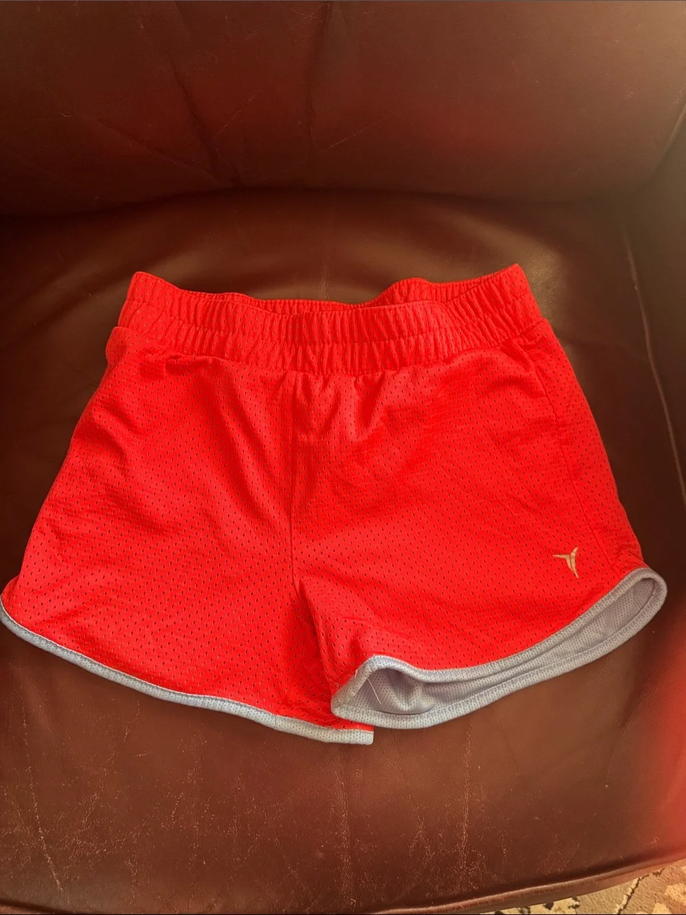 Kids Red Athletic Mesh Shorts